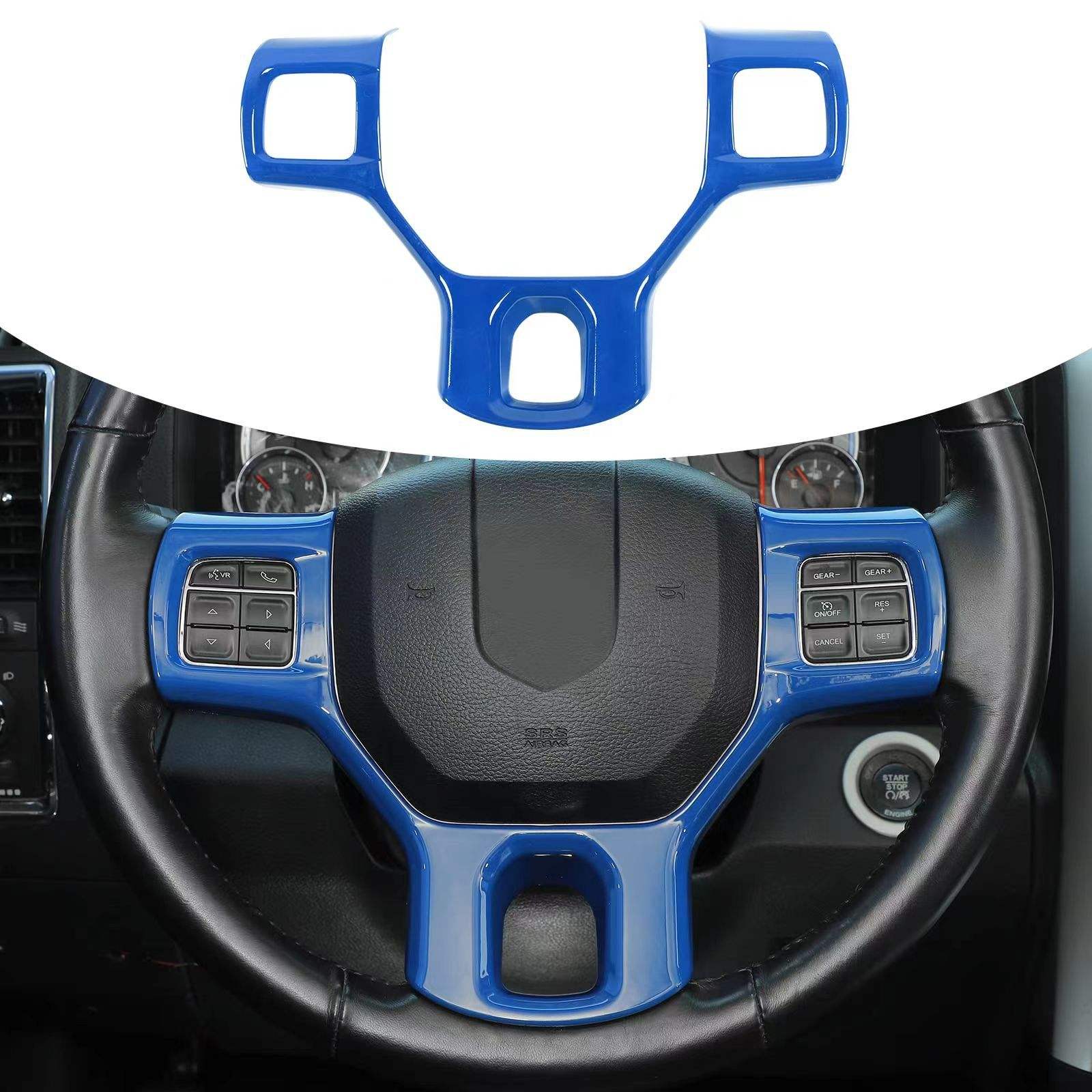 適用于10至17年款公羊RAM方向盤的碳纖紋橡膠裝飾面板